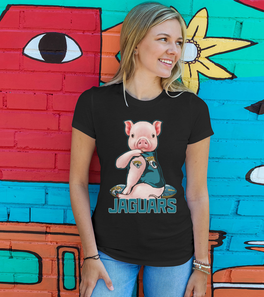 Pig Wearing Jacksonville Jaguars Football Jersey Jaguars T-Shirt