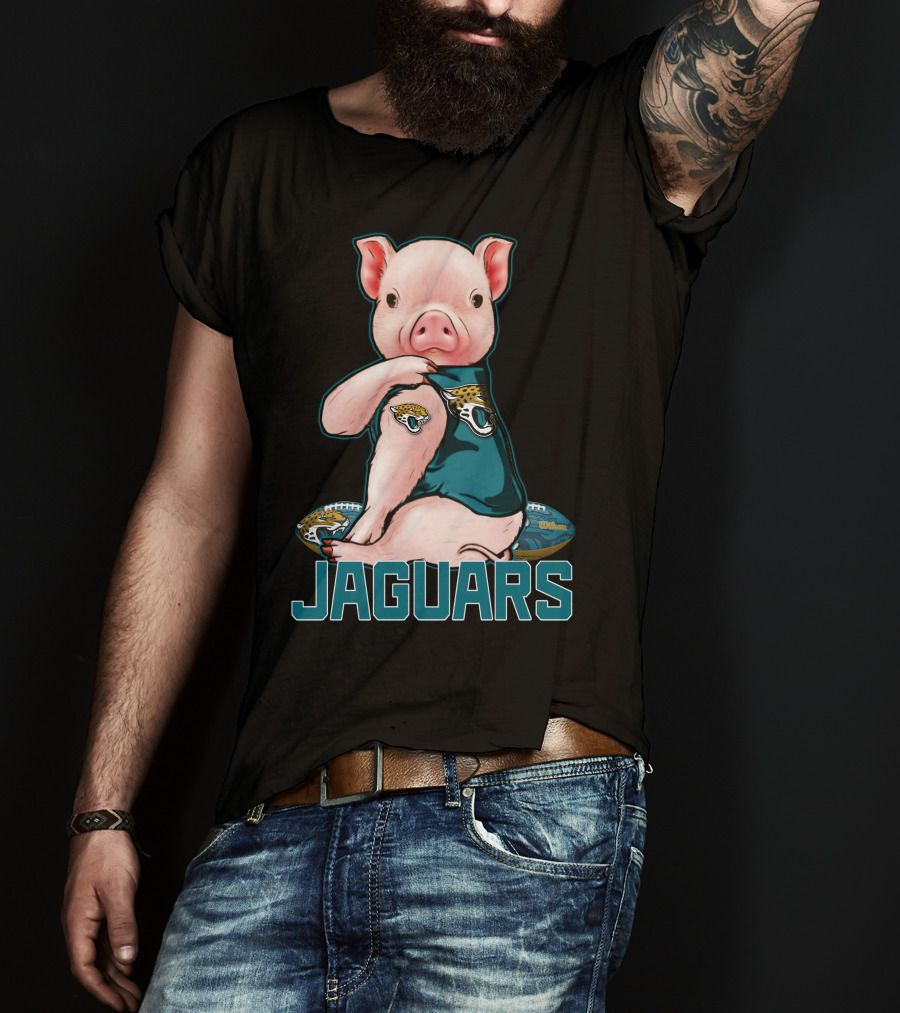 Pig Wearing Jacksonville Jaguars Football Jersey Jaguars T-Shirt