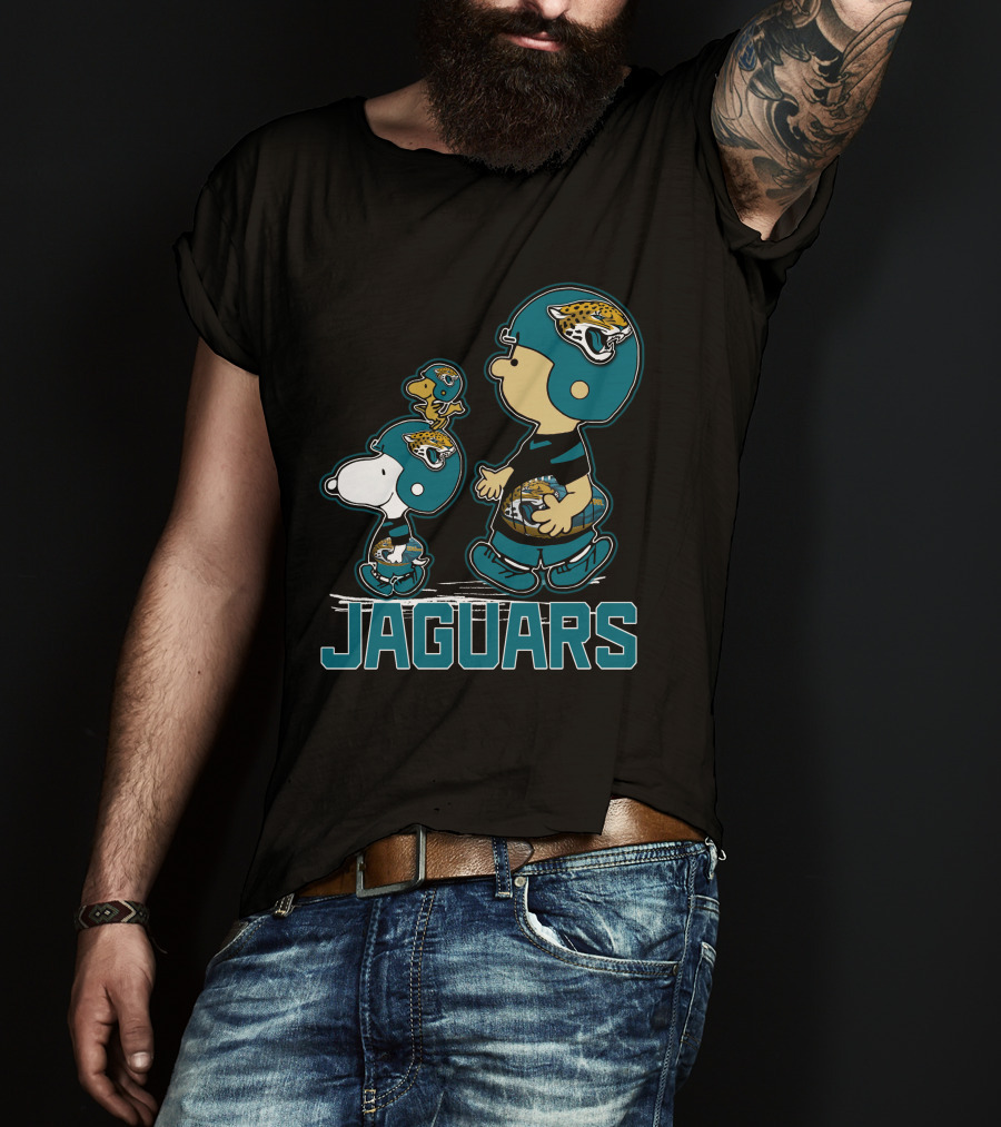 Snpfootball Jaguars Peanuts Characters Jacksonville Jaguars T-Shirt