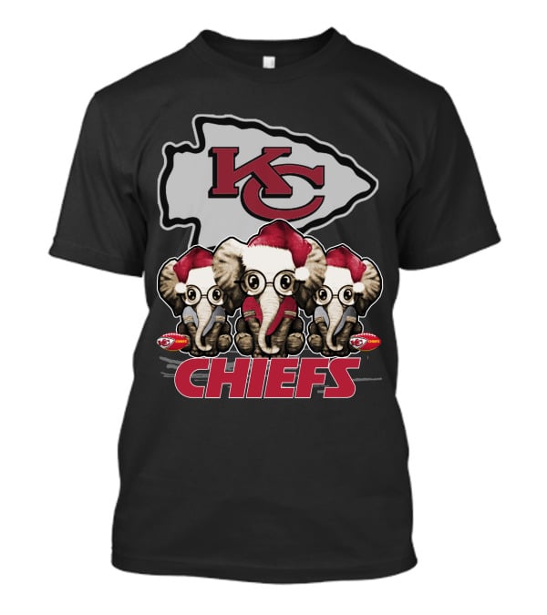 KC Chiefs Xmas Elephants Football Holiday Edition T-Shirt