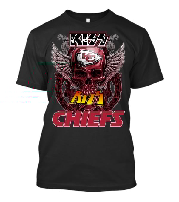 Kansas City Chiefs Nfl Skull Kiss Chiefs Logo Winged T-Shirt