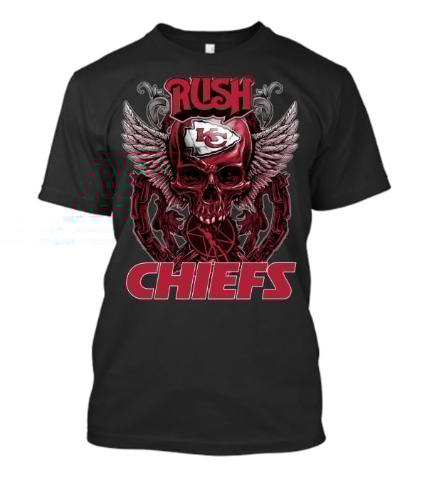 Rush Kansas City Chiefs Skull Wings T-Shirt