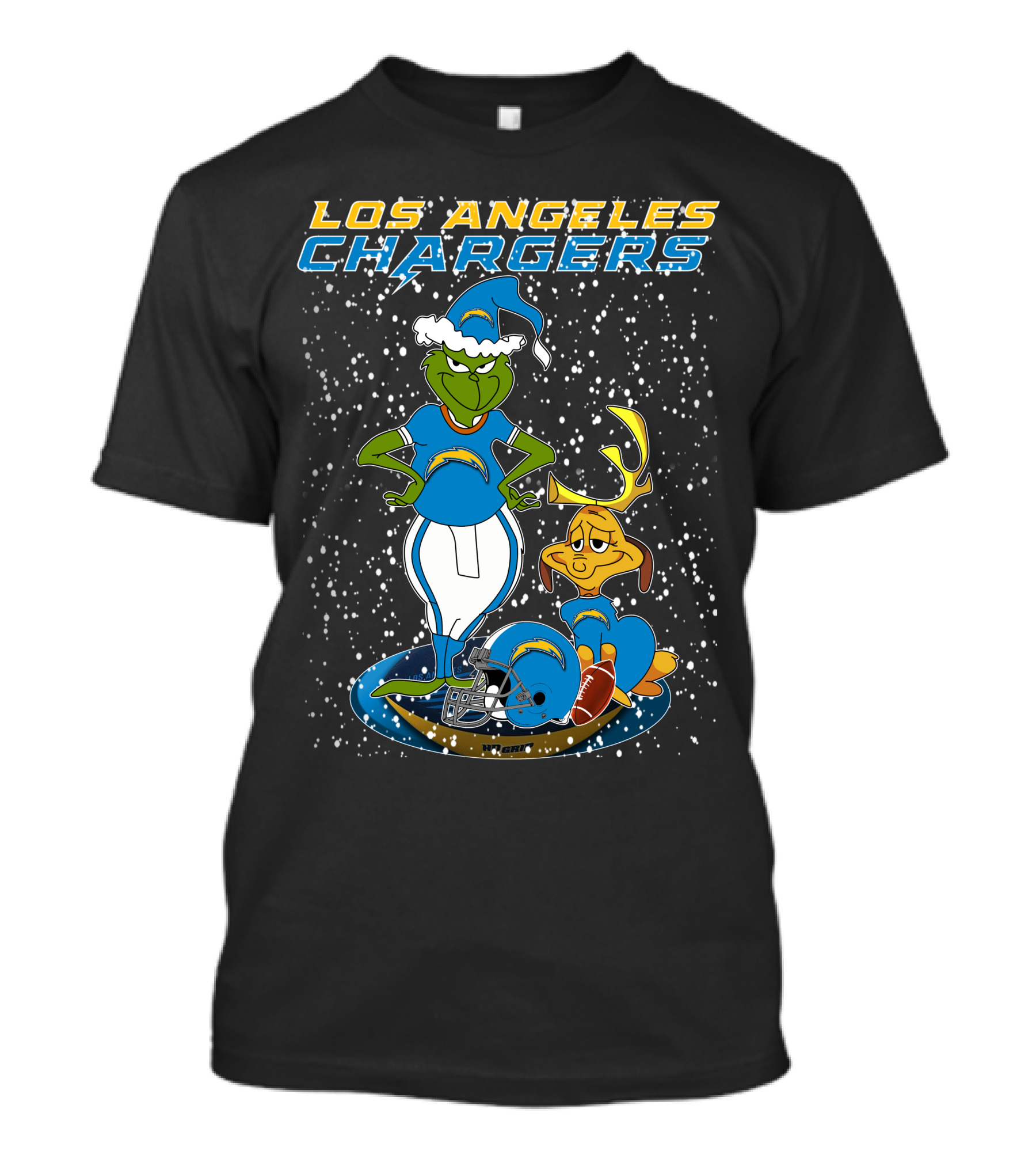 Los Angeles Chargers Grinchxmas Football Characters T-Shirt