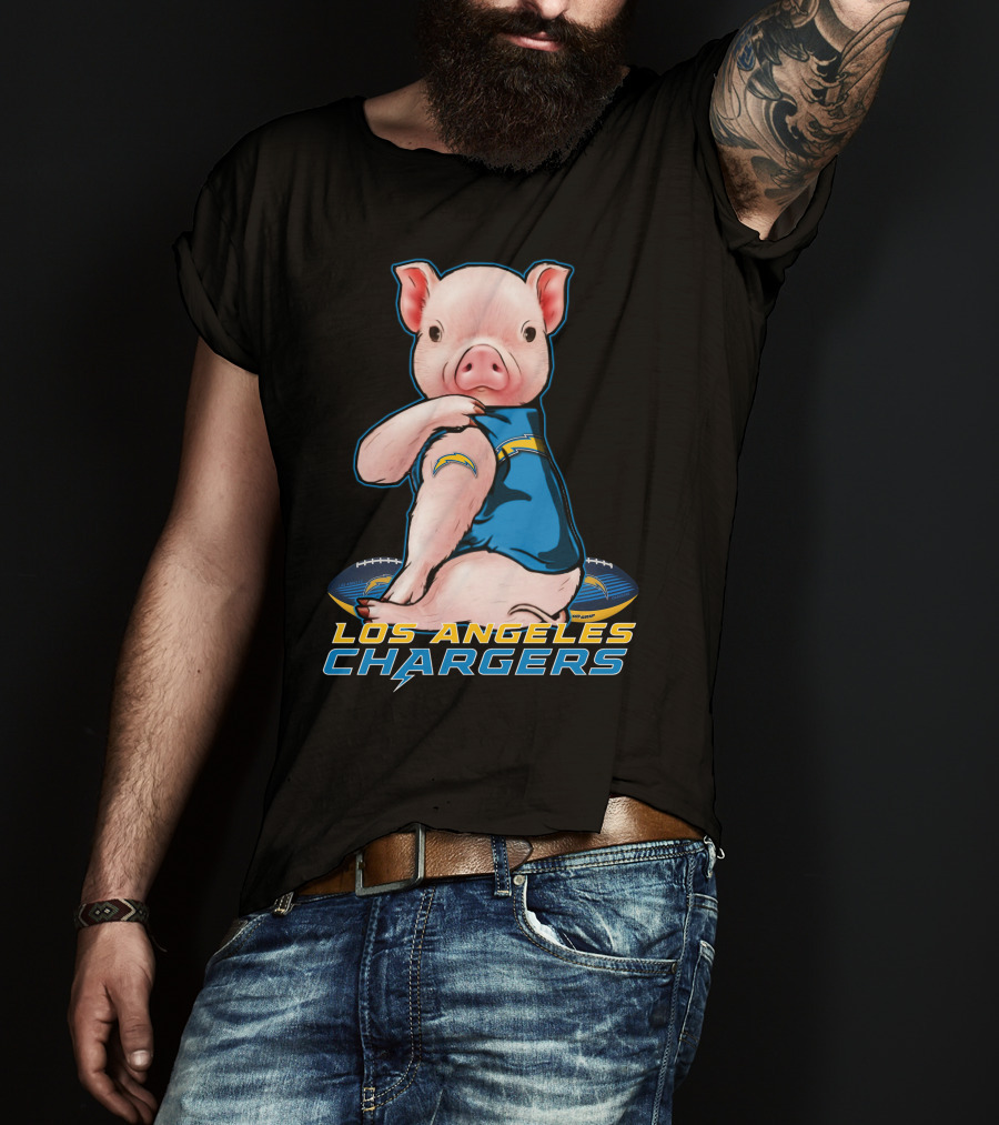 Los Angeles Chargers Pig Mascot Football T-Shirt