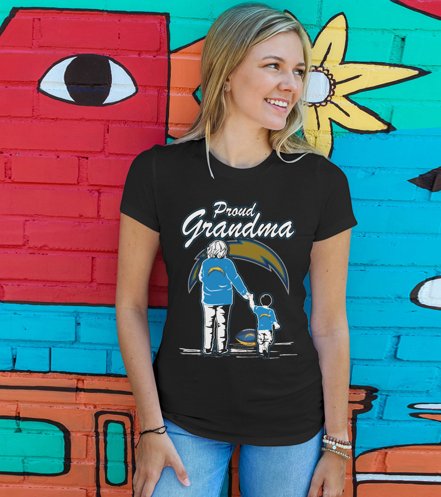 Proud Grandma Los Angeles Chargers Football Family T-Shirt
