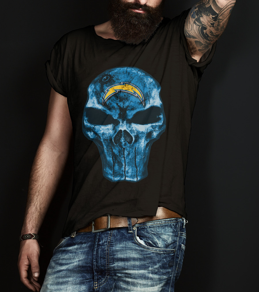 Los Angeles Chargers Skull Bolt T-Shirt