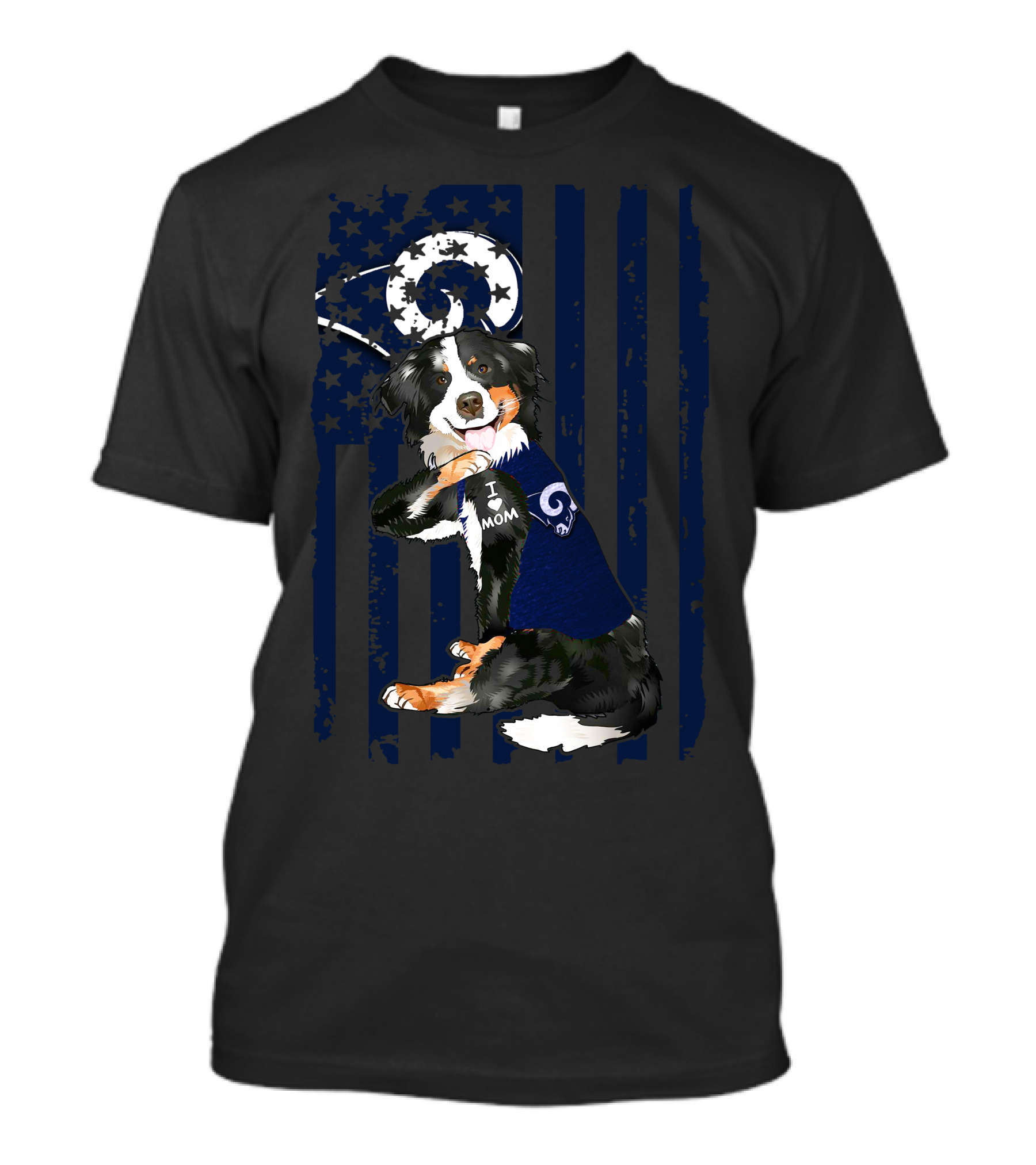 Border Collie I Love Mom Los Angeles Rams T-Shirt