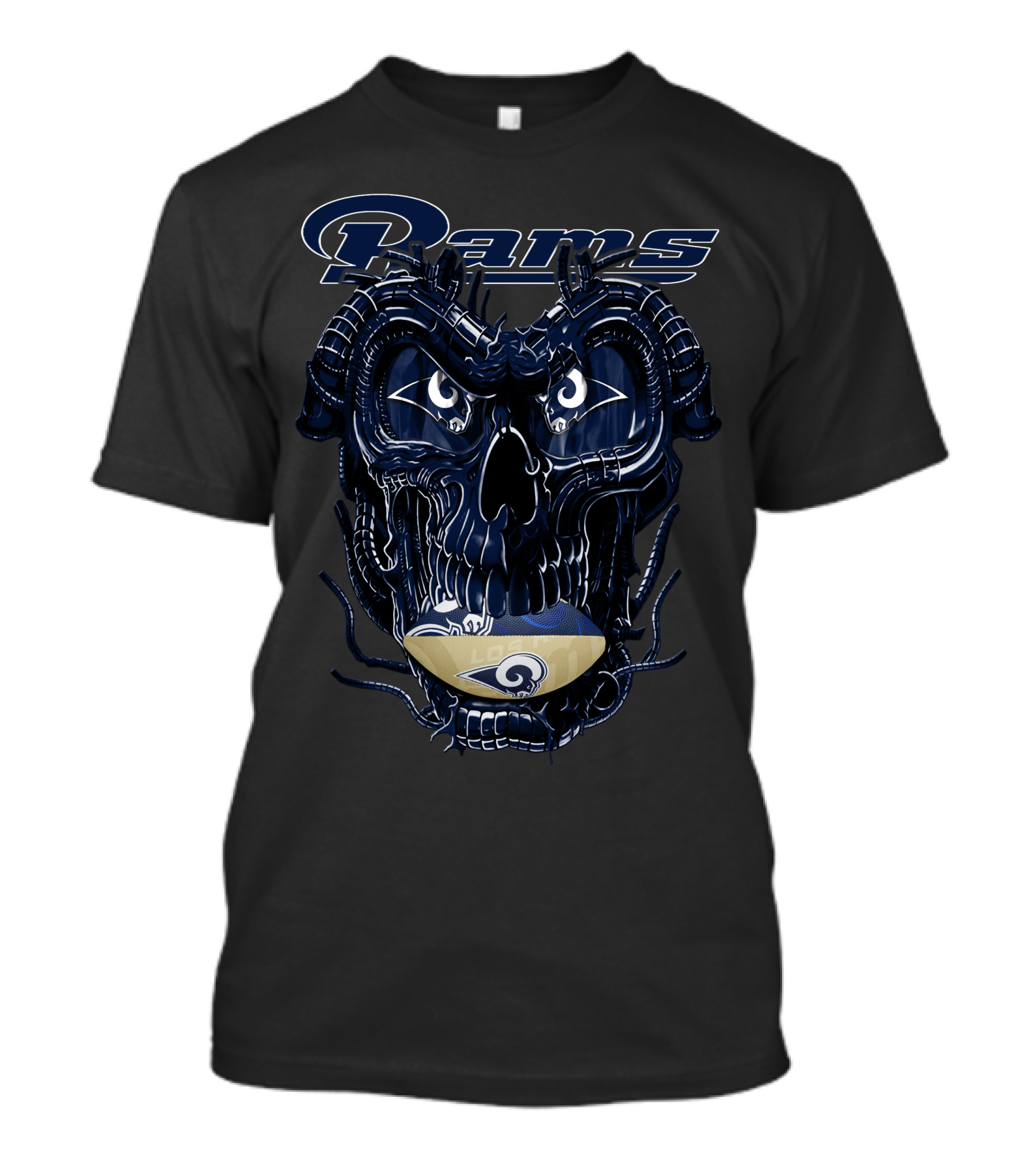 Rams Dragonskull Los Angeles Football Motif T-Shirt