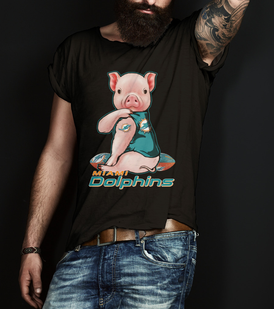 Miami Dolphins Pig Football Fan T-Shirt
