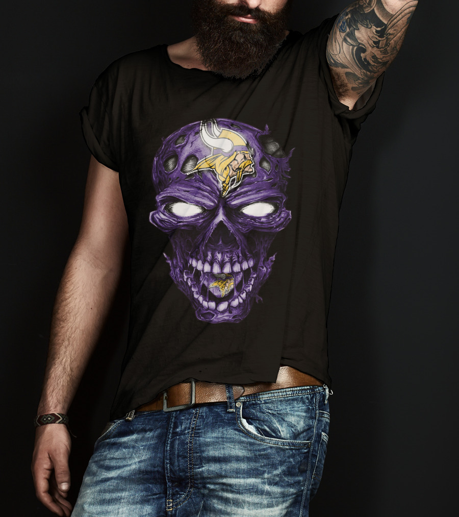 Minnesota Vikings Skull Purple T-Shirt