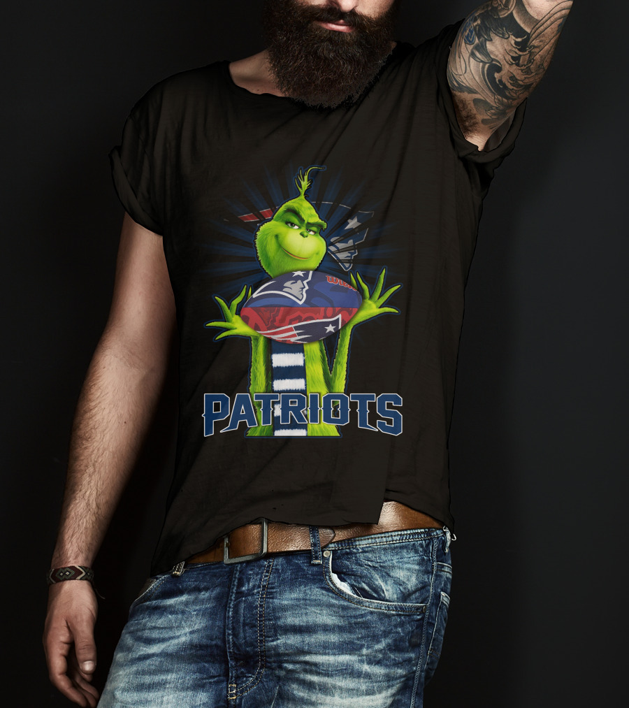 Grinch Patriots Football New England Christmas T-Shirt