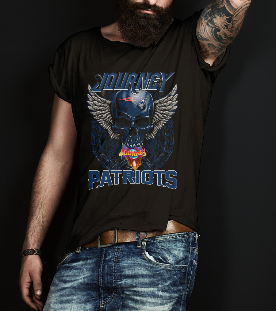 Journey New England Patriots Skull Wings NFL T-Shirt