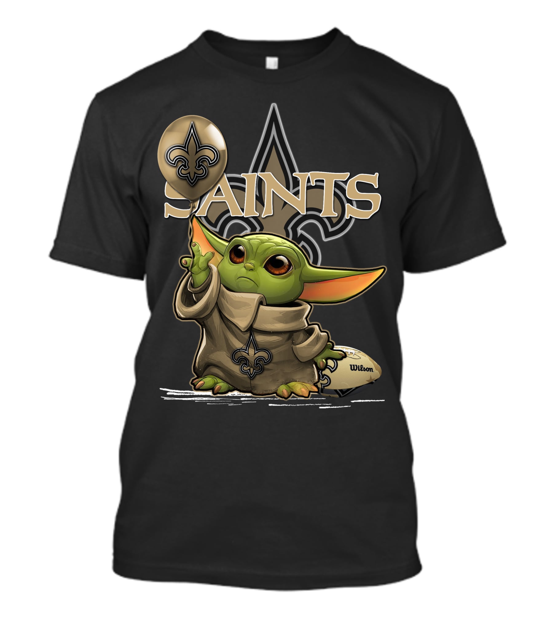 Yoda New Orleans Saints Balloon Football Wilson T-Shirt