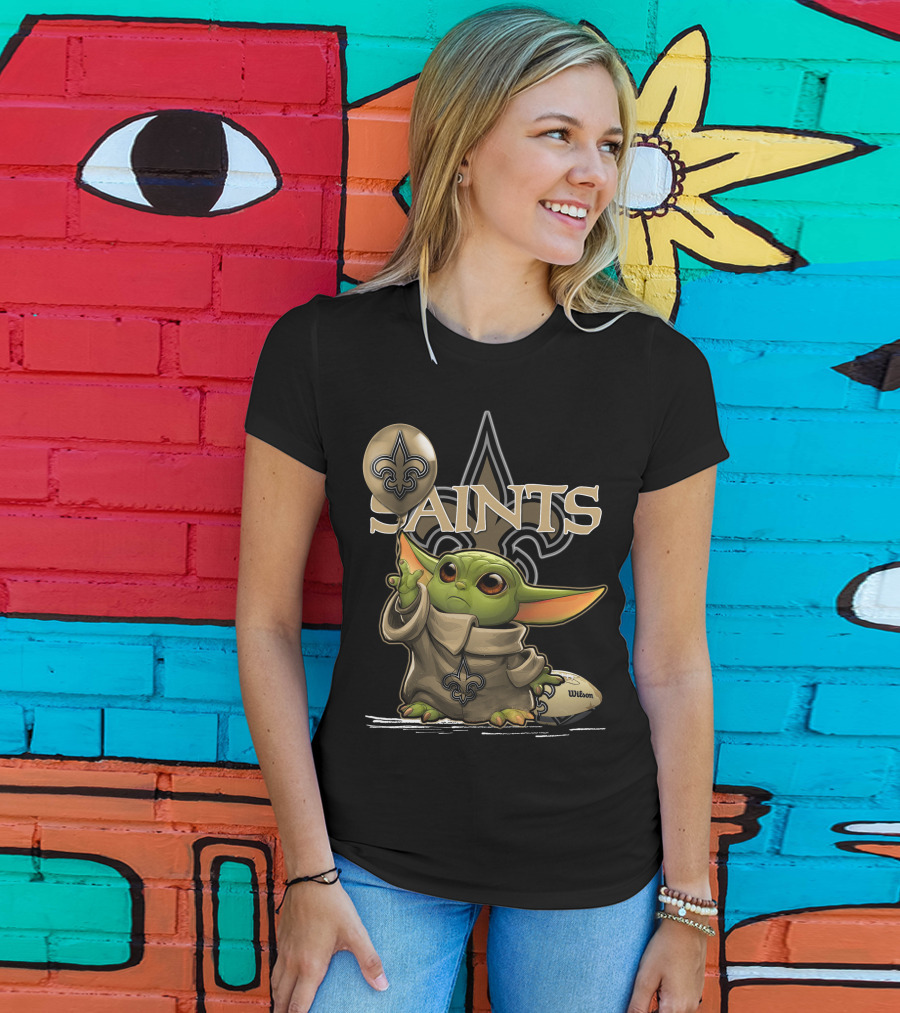 Yoda New Orleans Saints Balloon Football Wilson T-Shirt
