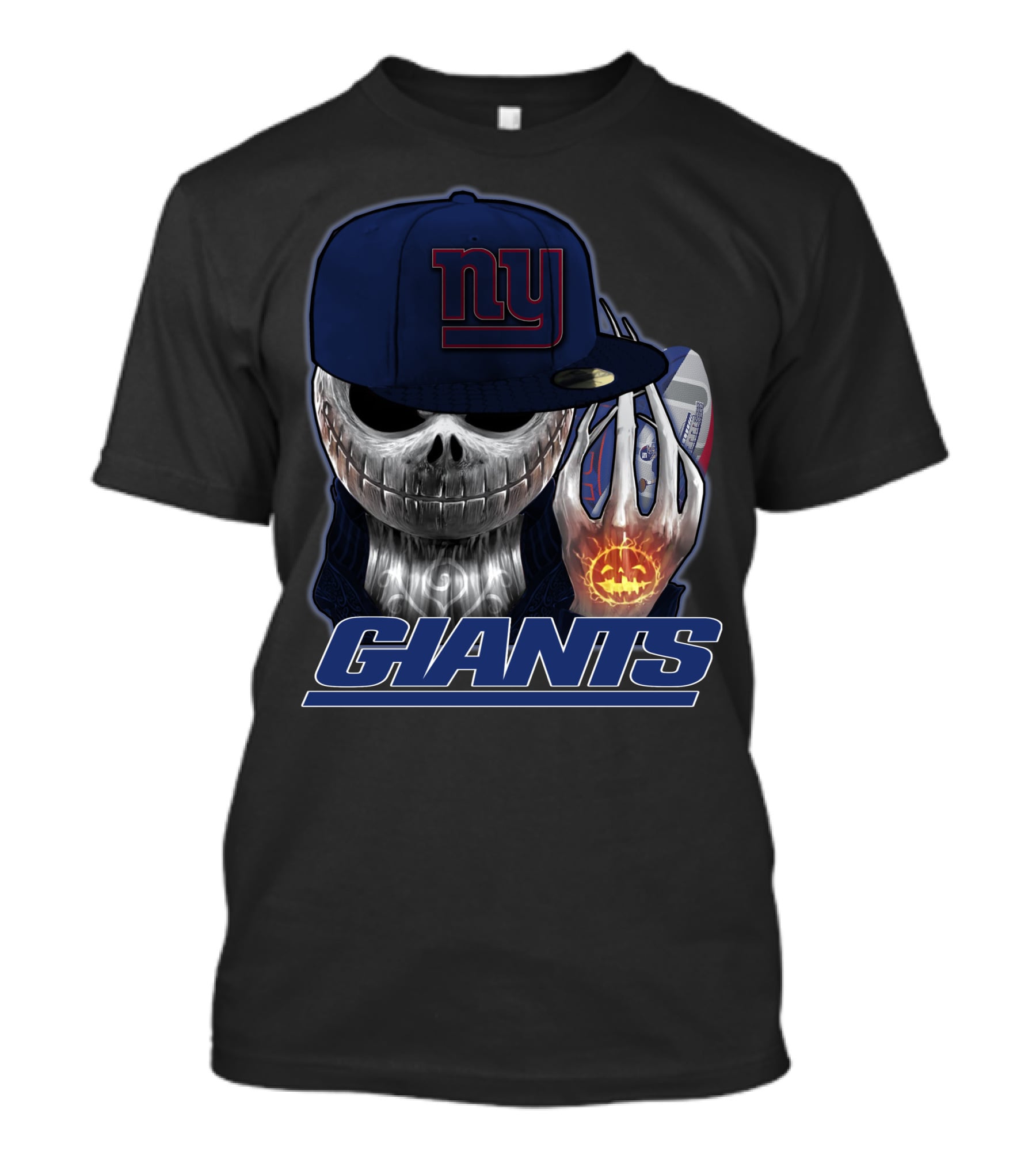 Jackskull Giants Halloween NY Football Fusion T-Shirt