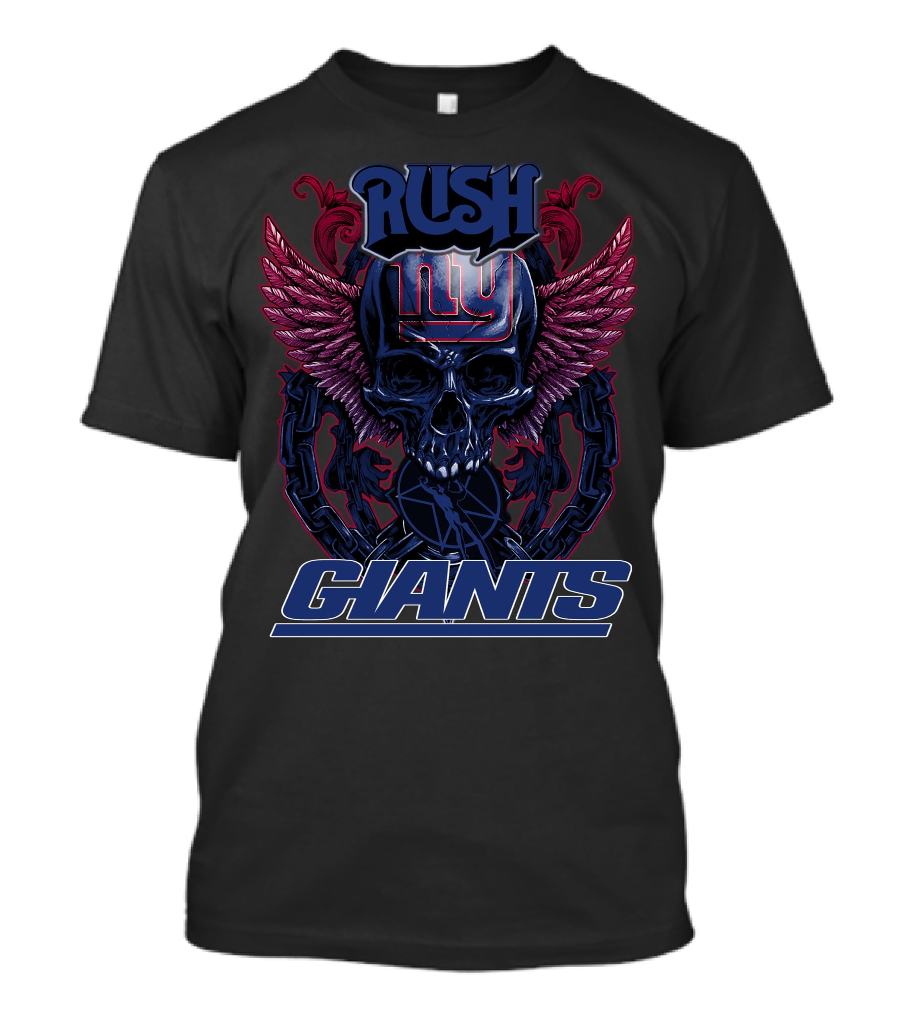 Rush Ny Giants Skull With Wings T-Shirt
