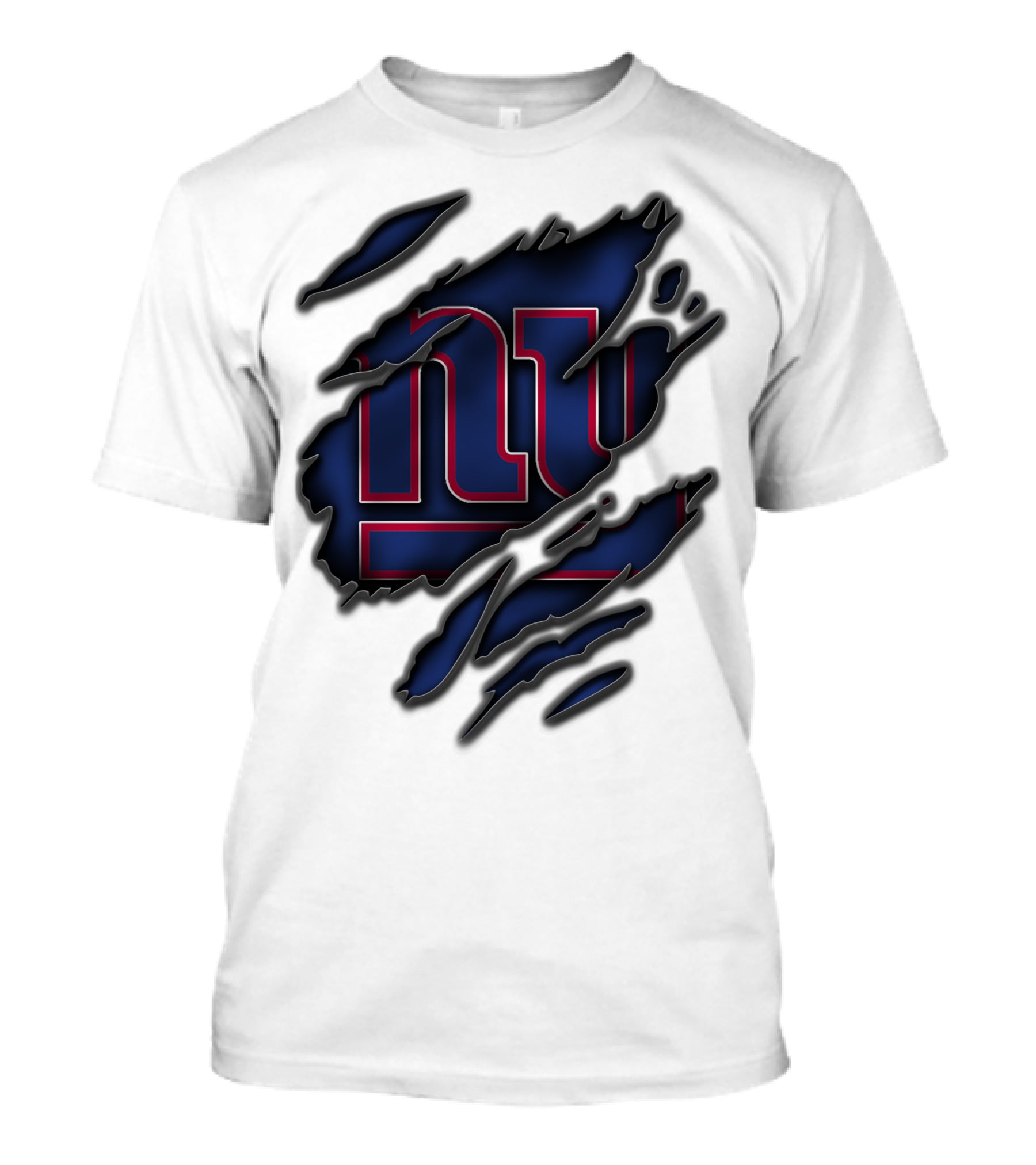 Torn V3 New York Giants Logo Rip Effect T-Shirt