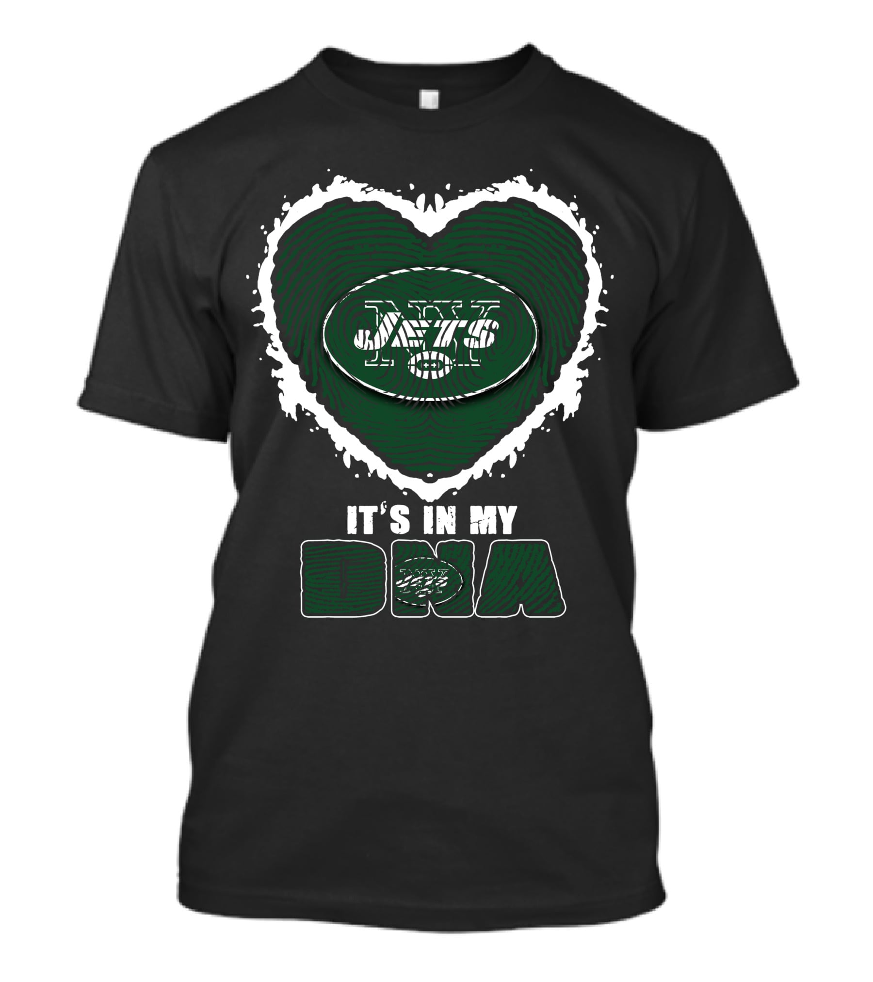 It's In My DNA New York Jets Heart Fingerprint T-Shirt