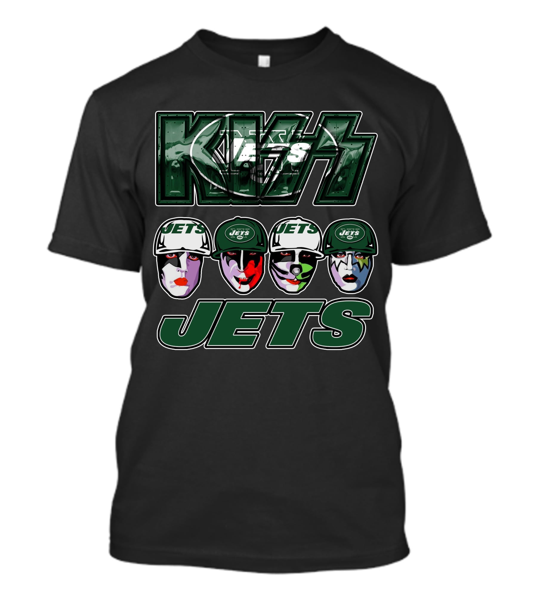 Kiss New York Jets Band Faces T-Shirt