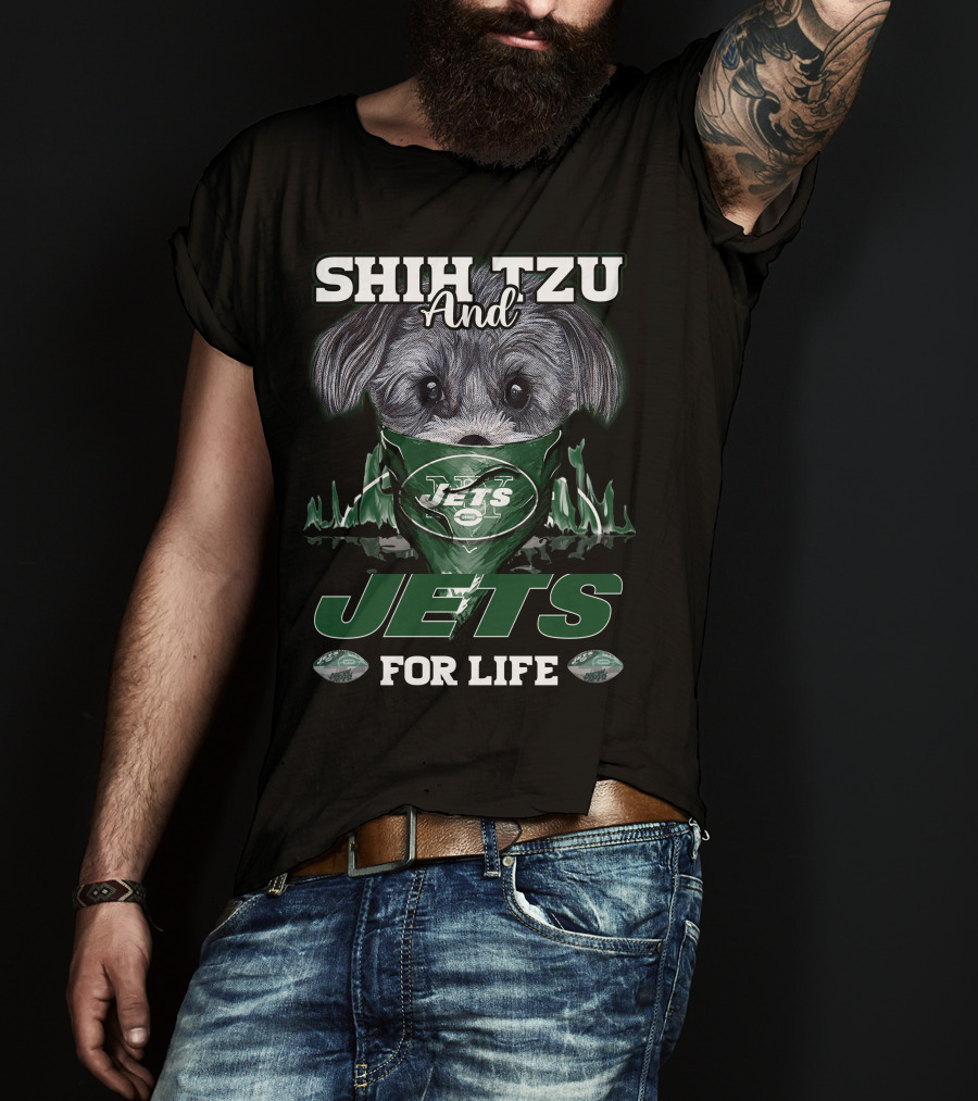 Shih Tzu And Jets For Life New York Jets T-Shirt