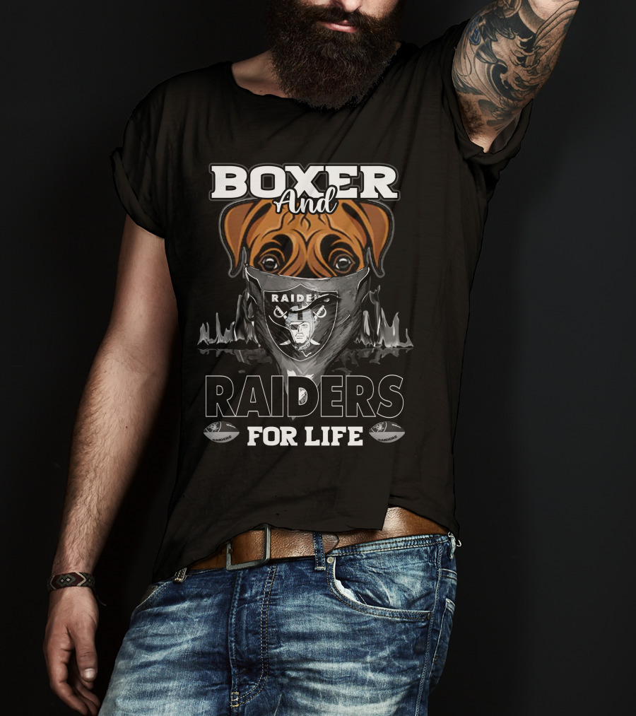 Boxer And Raiders For Life Raider Fan Mask Bulldog T-Shirt