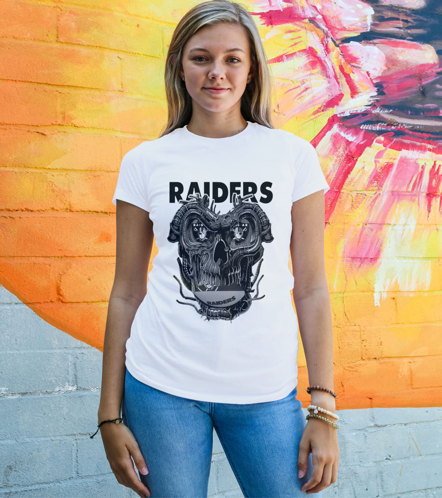 Raiders Dragonskull Football Faceplate T-Shirt