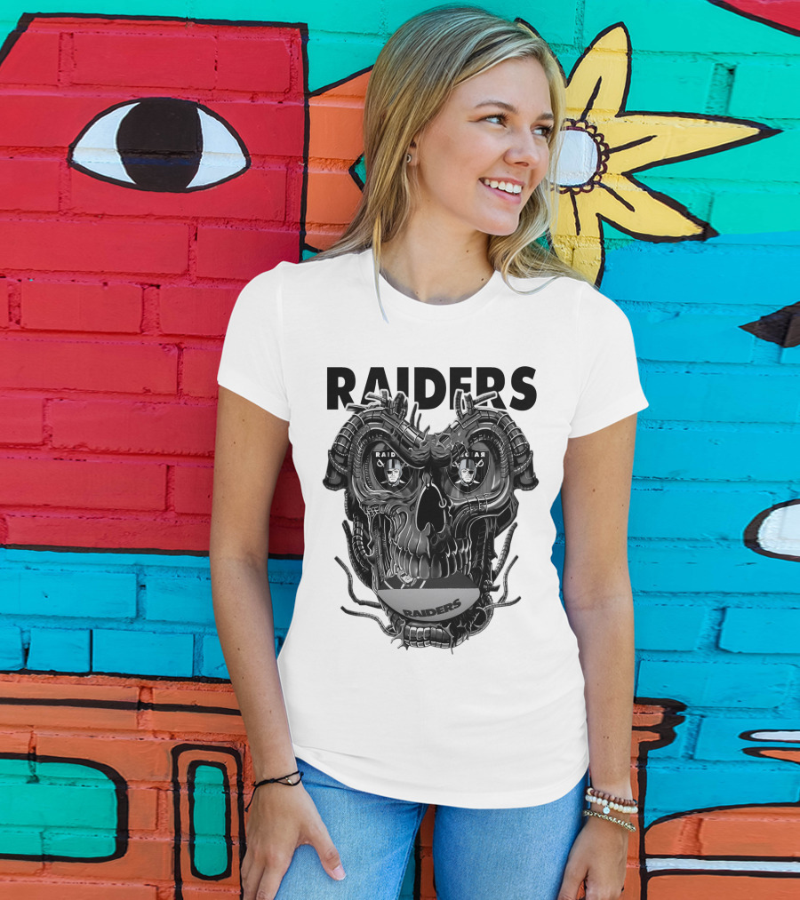 Raiders Dragonskull Football Faceplate T-Shirt