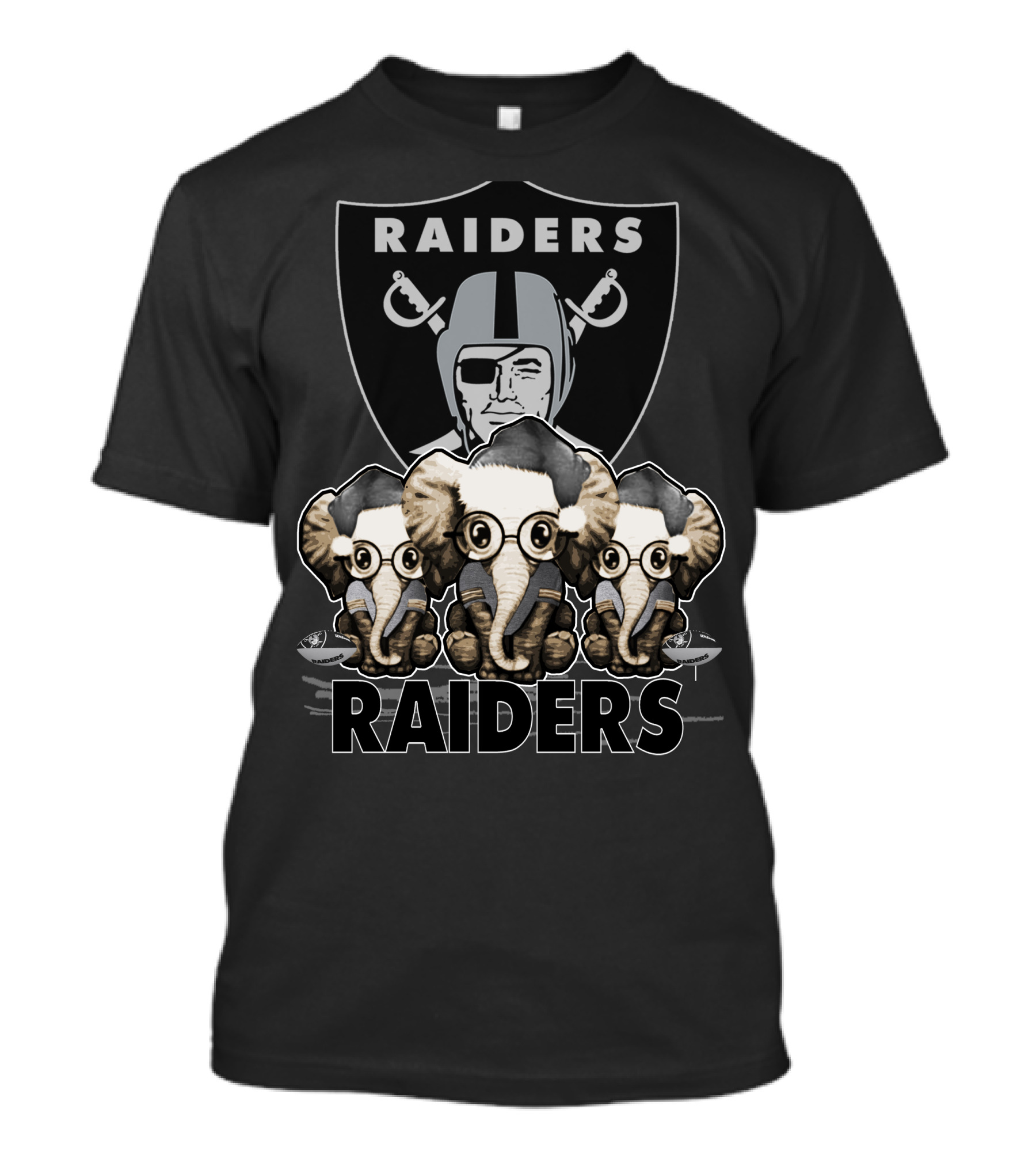 Elephan Xmas Raiders Football Fan T-Shirt