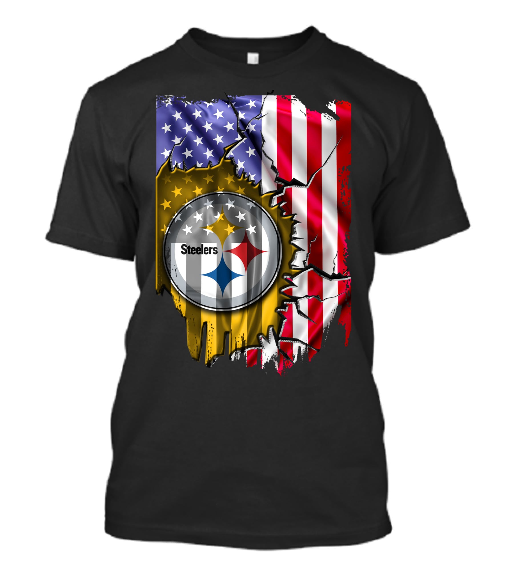 USA Flag Pittsburgh Steelers Logo V2 T-Shirt