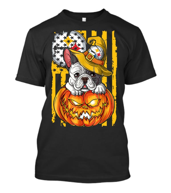 Steelers Bulldog Halloween Pumpkin Pittsburgh T-Shirt