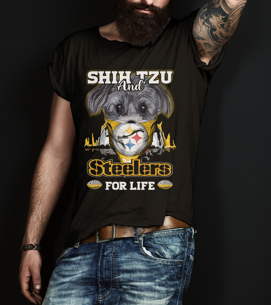Shih Tzu And Steelers For Life T-Shirt
