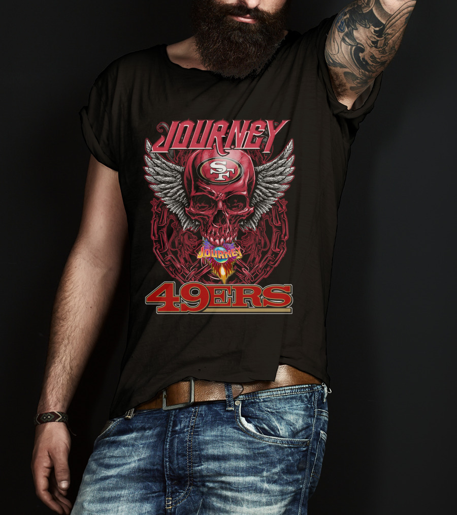 Journey San Francisco 49ers Skull And Wings T-Shirt