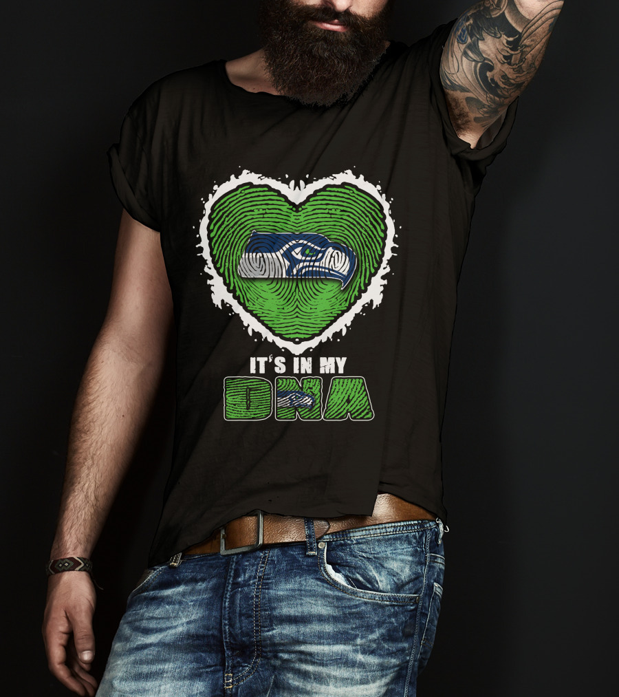It's In My DNA Seattle Seahawks Heart T-Shirt