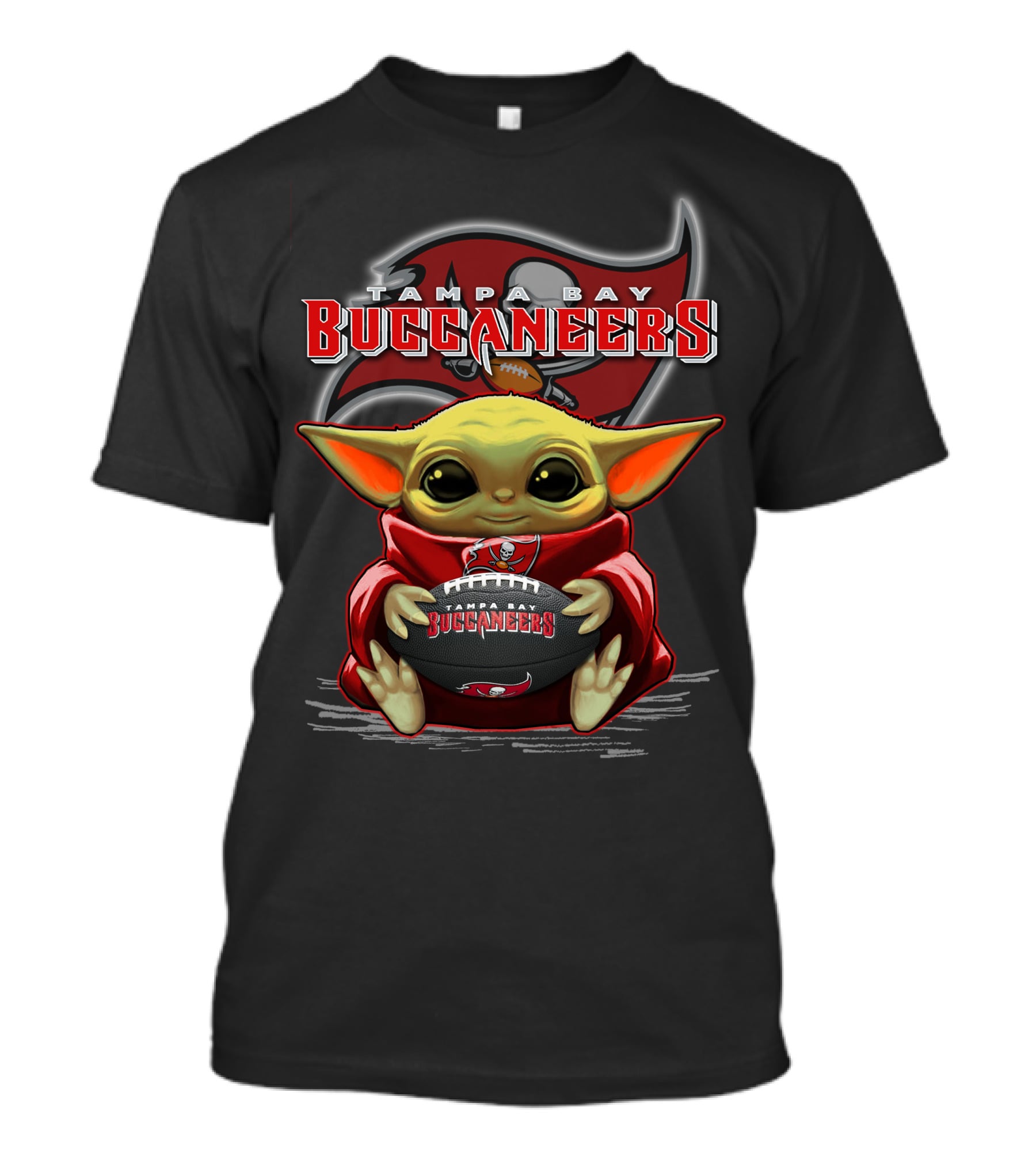 Tampa Bay Buccaneers Yoda Holding Football T-Shirt