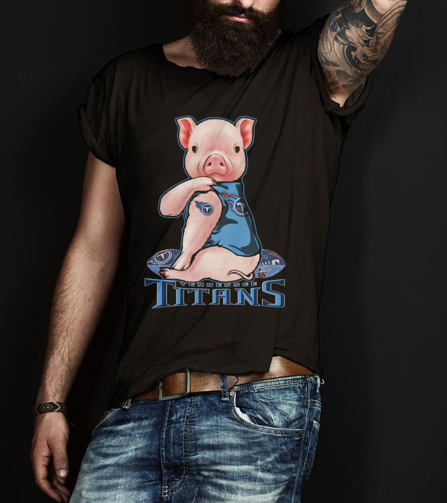 Tennessee Titans Pig Wearing Team Jersey T-Shirt