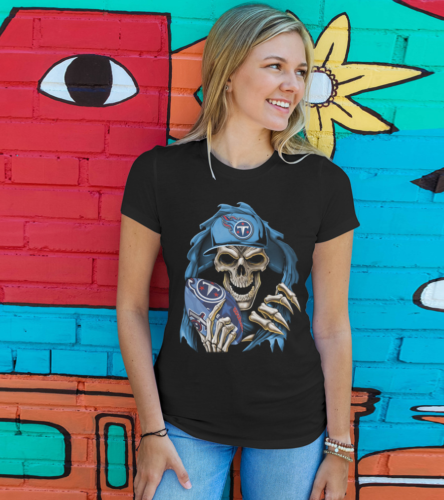 Skullbong Tennessee Titans Football Skeleton Fan Gear T-Shirt