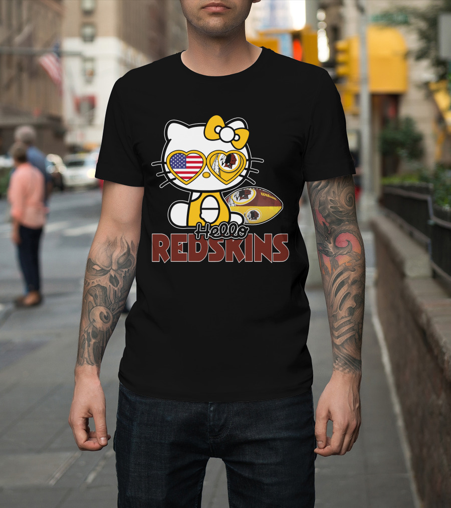 Hello Kitty Redskins American Football Crossover T-Shirt
