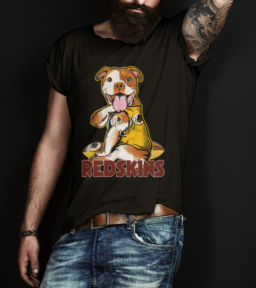 Pitbull Redskins Football Mascot T-Shirt