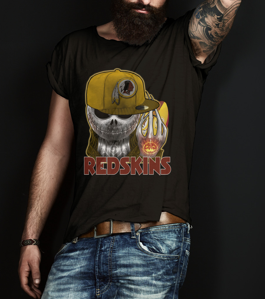 Jackskull Redskins Halloween Pumpkin T-Shirt