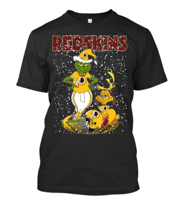 Grinchxmas Redskins Grinch Max Snowfall Football T-Shirt