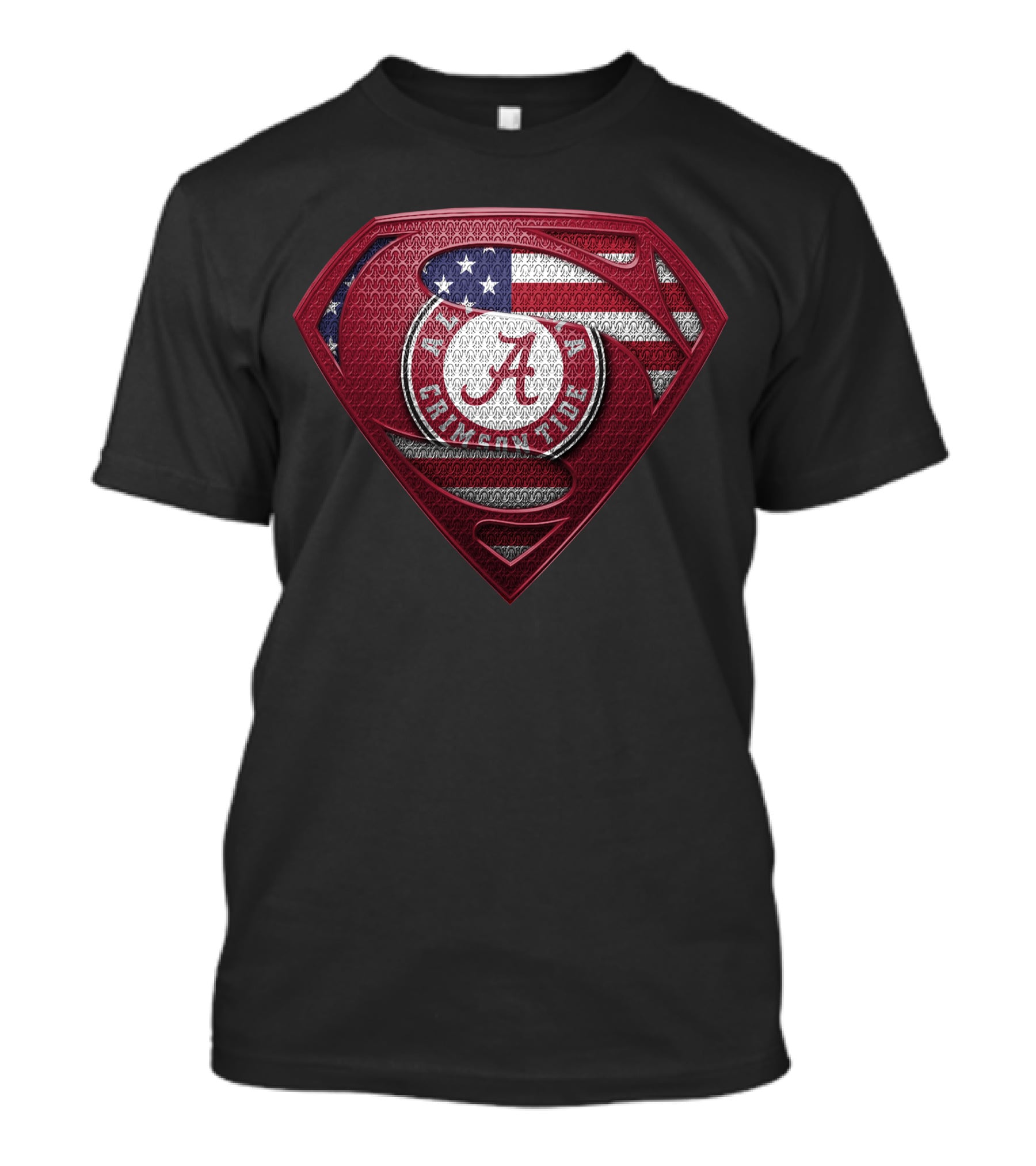 Alabama Crimson Tide Superman American Flag Crest T-Shirt