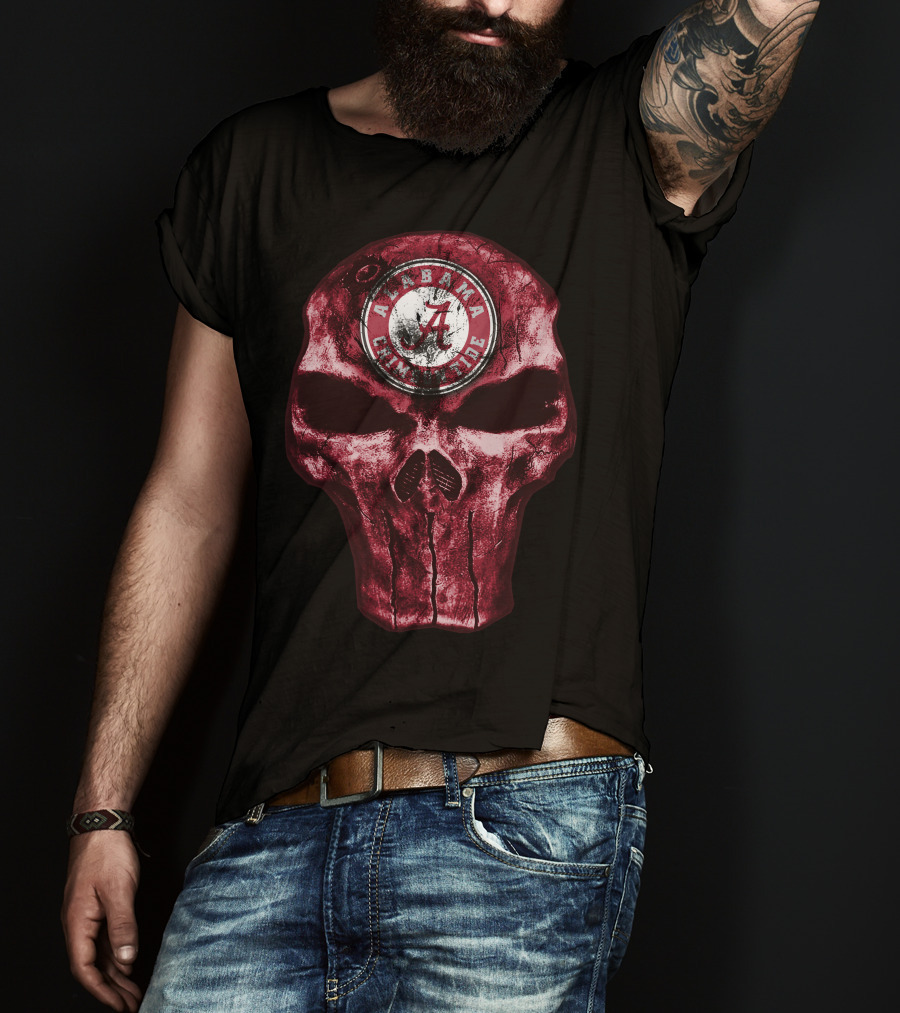 Skull Alabama Crimson Tide Плакат T-Shirt