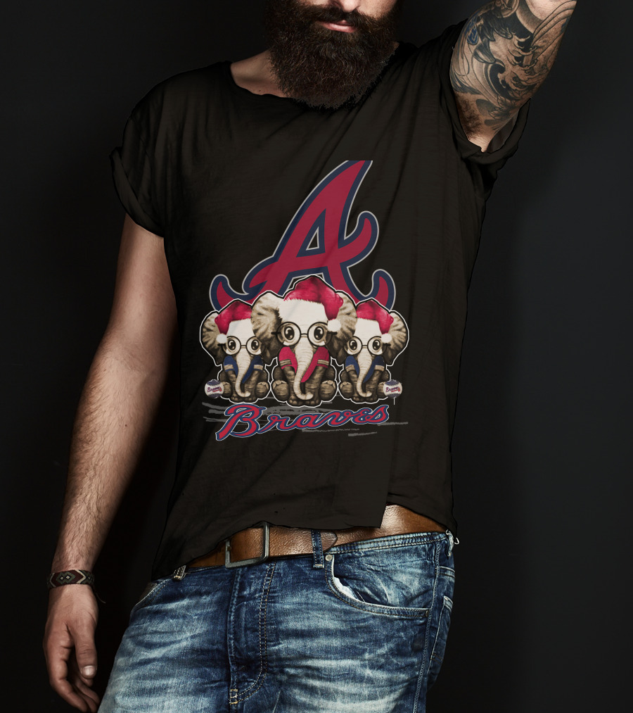 Atlanta Braves Christmas Elephants T-Shirt
