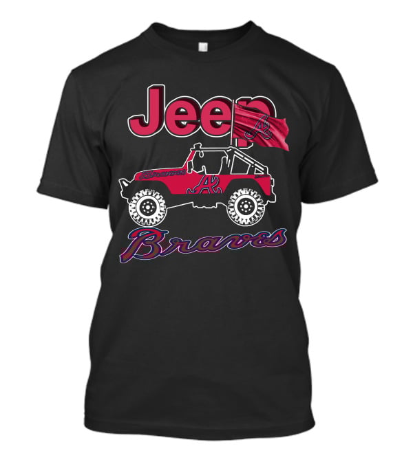 Jeep Atlanta Braves Red Flag Vehicle T-Shirt