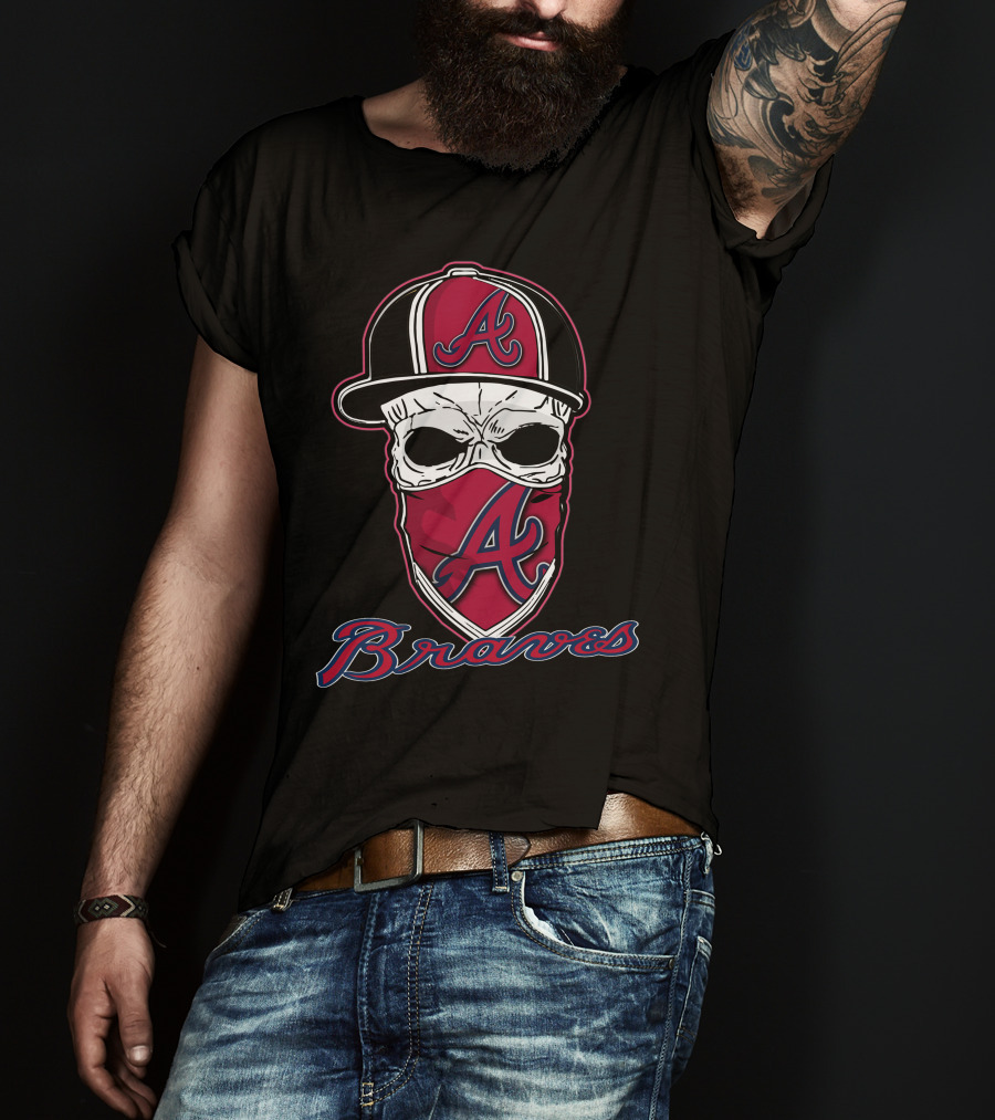 Atlanta Braves Skull Hat A T-Shirt