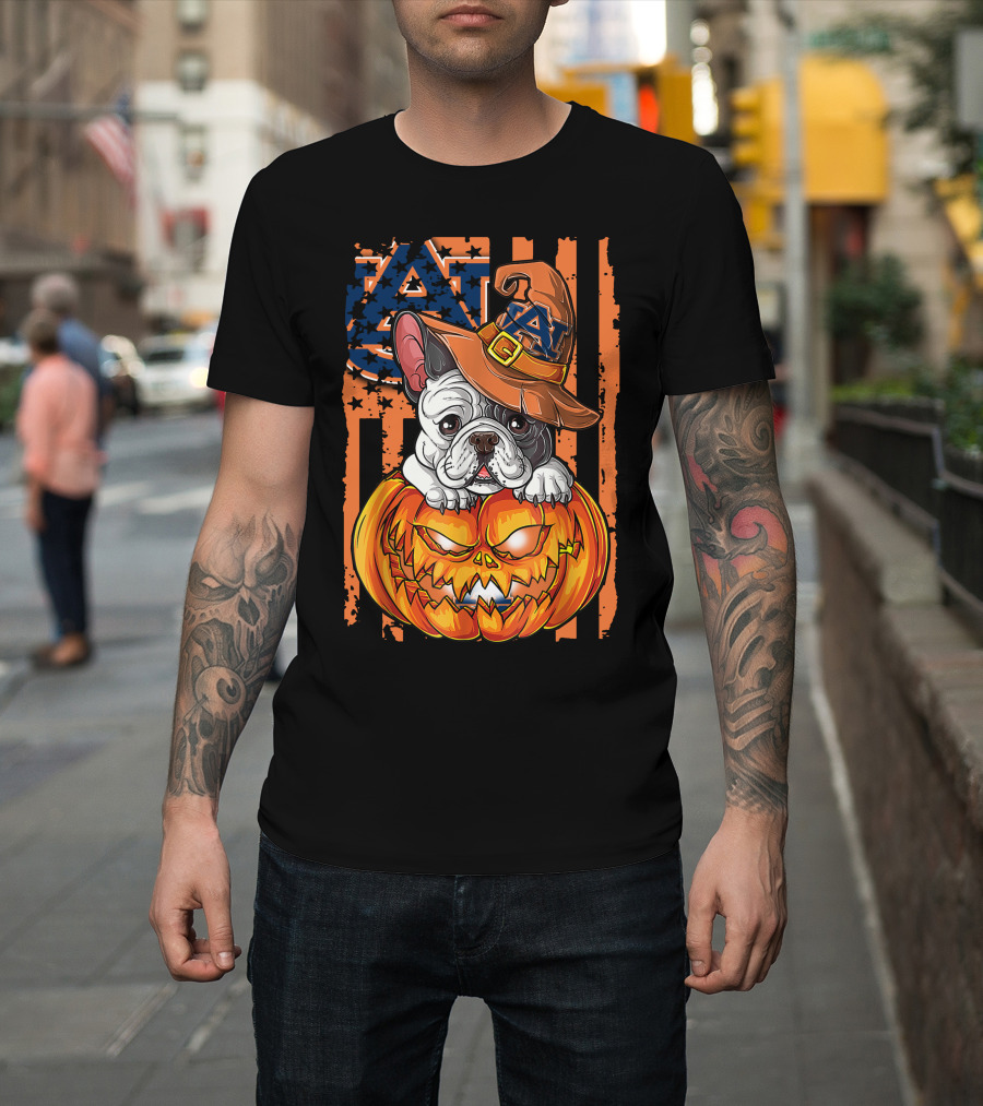 Hlw Bulldog Auburn Tigers Halloween Jack-O'-Lantern T-Shirt