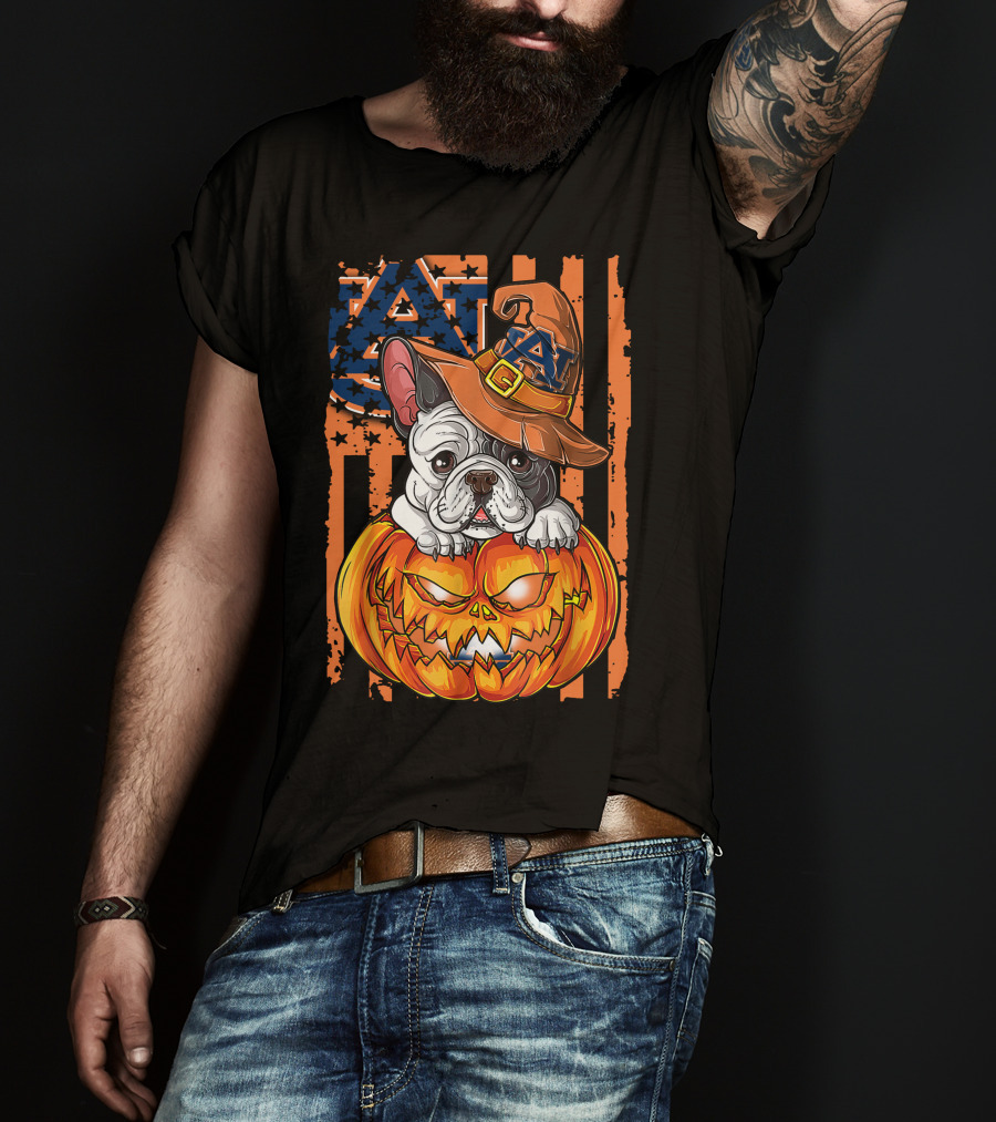 Hlw Bulldog Auburn Tigers Halloween Jack-O'-Lantern T-Shirt