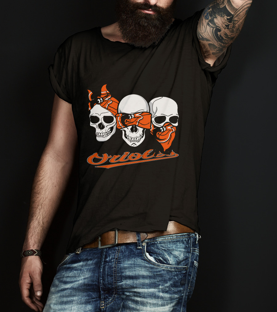 Orioles Three Skull Bandana T-Shirt