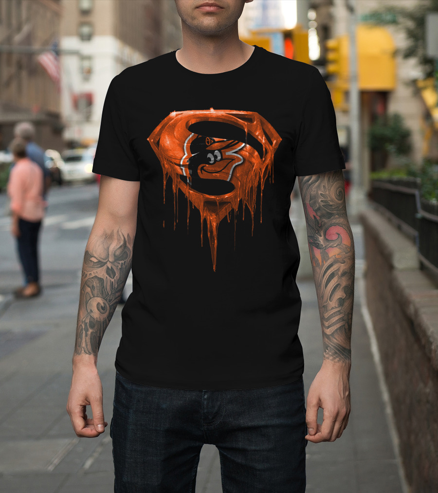 Baltimore Orioles Superman Melting Logo Spm T-Shirt