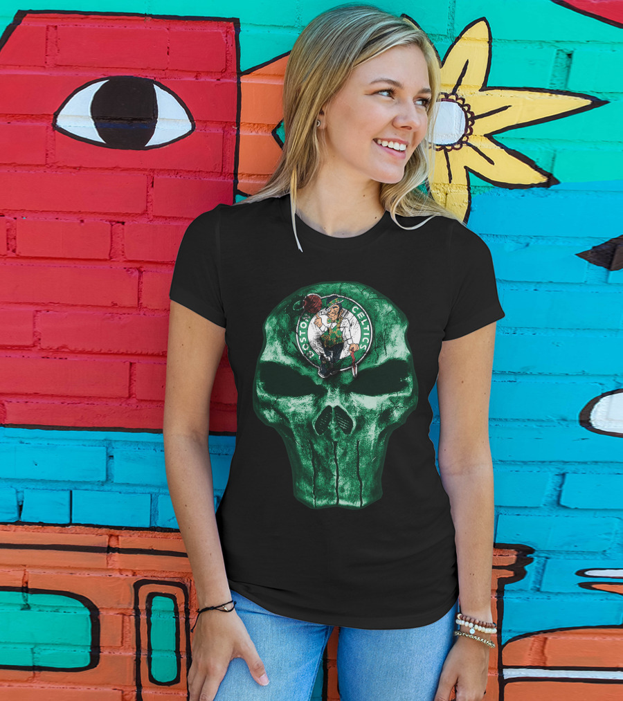 Boston Celtics Green Skull T-Shirt